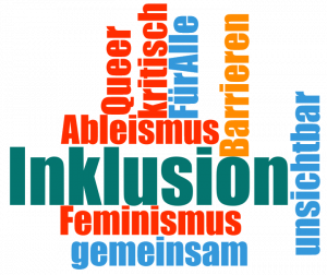 Wortwolke Inklusion Feminismus Ableismus
